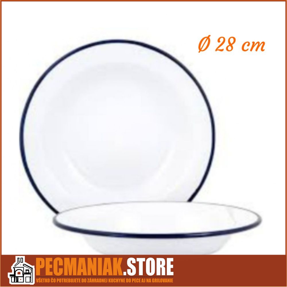 6799282 Smaltovaný plytký tanier biely 28 cm BARABARA